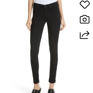 rag & bone Women’s Black High Rise Ankle Skinny Leg Soft Twill Jeans Size 29